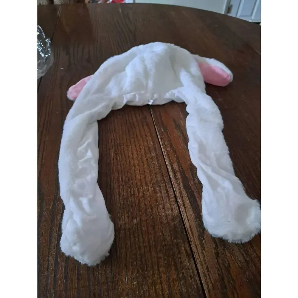 New Girls Easter Bunny Rabbit Hat Ears Move Pink White CUTE NWT
